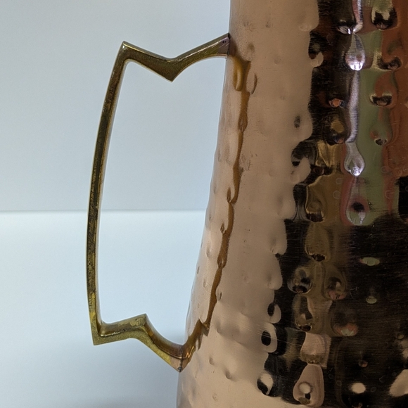 Copper Outside with Silver Inside Pier One Imports Pitcher in Good Condition - Picture 5 of 6